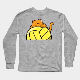 Cute Cat Hugging A Volleyball Long Sleeve T-Shirt